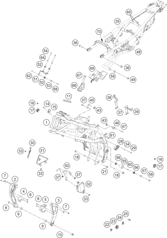 Sprängskiss: Frame – KTM 390 ADVENTURE X, white - B.D. 2026