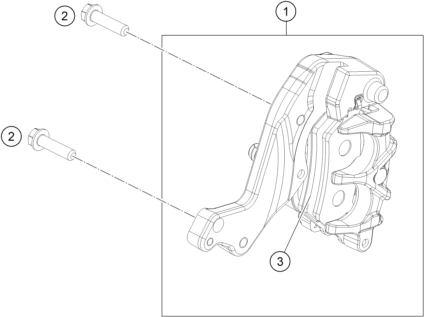 Sprängskiss: Front Brake Caliper – KTM 390 ADVENTURE X, white - B.D. 2026