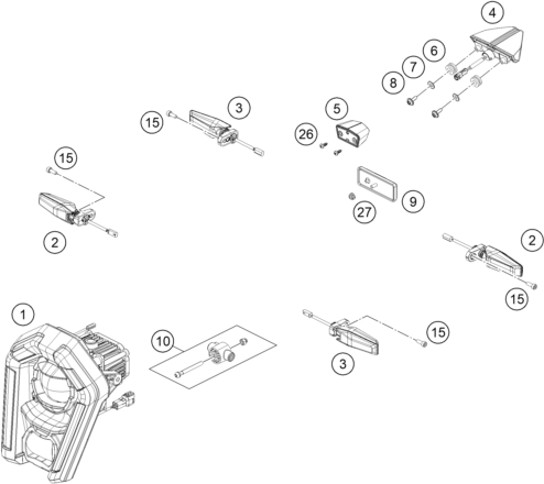 Sprängskiss: Lighting System – KTM 390 ADVENTURE X, white - B.D. 2026