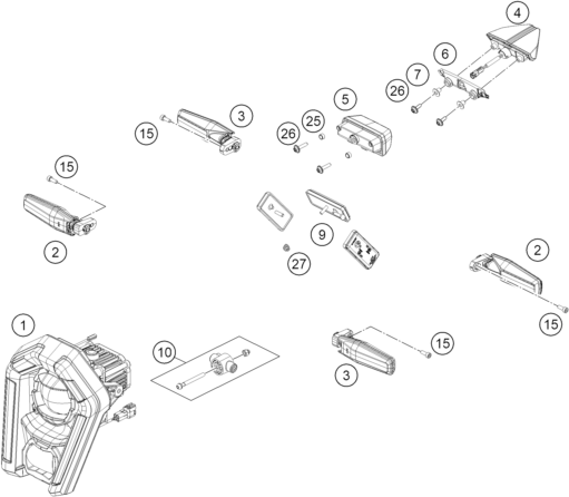 Sprängskiss: Lighting System – KTM 390 ADVENTURE R - B.D. 2026