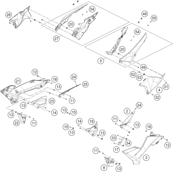 Sprängskiss: Cover – KTM 390 SMC R - B.D. 2026