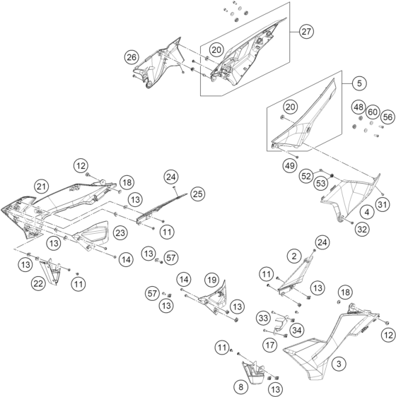 Sprängskiss: Cover – KTM 125 SMC R 2025