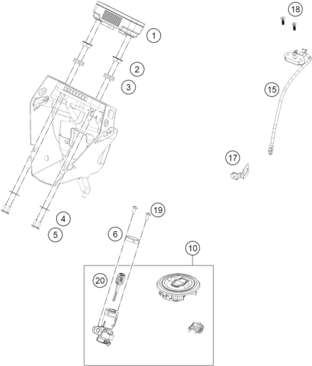 Sprängskiss: Instruments / Lock System – KTM 390 SMC R - B.D. 2026