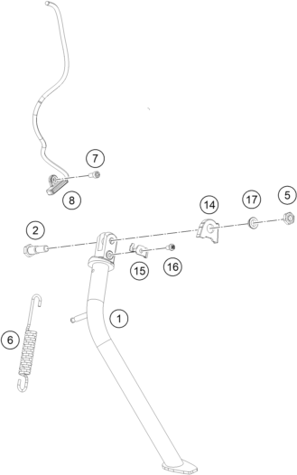 Sprängskiss: Side / Center Stand – KTM 390 ADVENTURE X, white - B.D. 2026