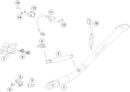 Sprängskiss: Side / Center Stand – KTM 690 ENDURO R 2 2026