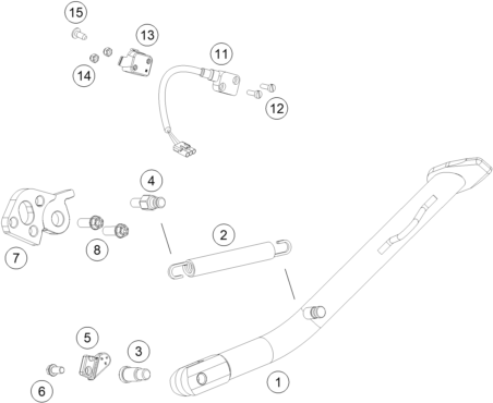Sprängskiss: Side / Center Stand – KTM 690 SMC R 2 2026