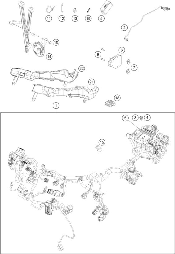 Sprängskiss: Wiring Harness – KTM 690 SMC R 2 2026