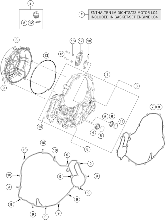Sprängskiss: Clutch Cover – KTM 690 SMC R 2 2026