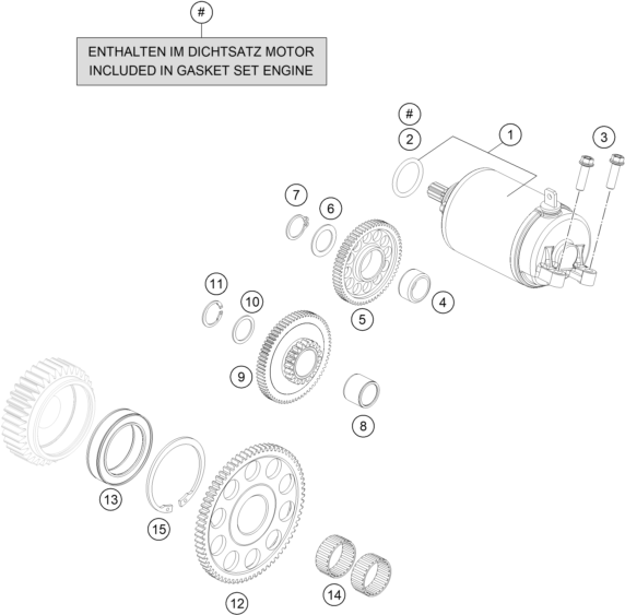 Sprängskiss: Electric Starter – KTM 690 SMC R 2 2026