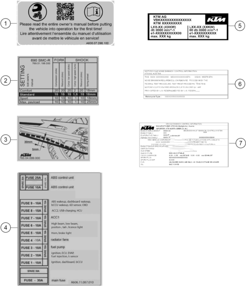 Sprängskiss: Technic Information Sticker – KTM 690 SMC R 2026