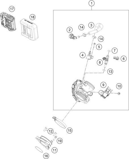 Sprängskiss: Throttle Body – KTM 125 ENDURO R - B.D. 2026
