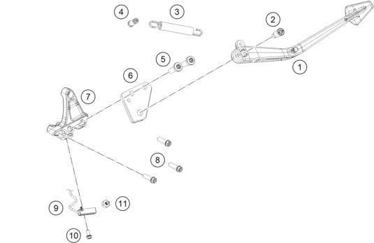 Sprängskiss: Side / Center Stand – KTM 1390 SUPER ADVENTURE S, black 2026