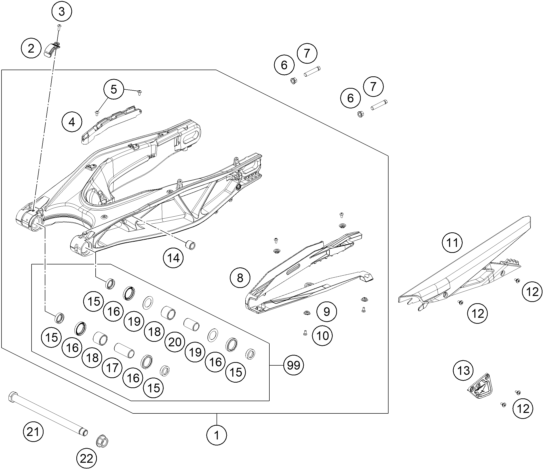 Sprängskiss: Swing Arm – KTM 1390 SUPER ADVENTURE R OT 2026