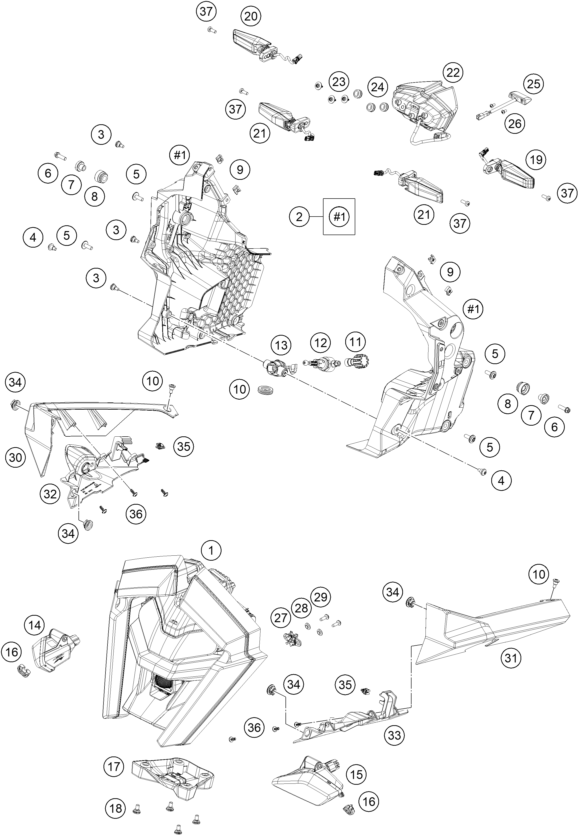 Sprängskiss: Lighting System – KTM 1390 SUPER ADVENTURE R OT 2026