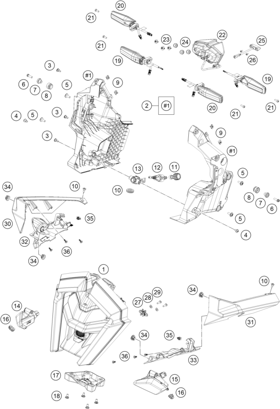 Sprängskiss: Lighting System – KTM 1390 SUPER ADVENTURE R OT 2026