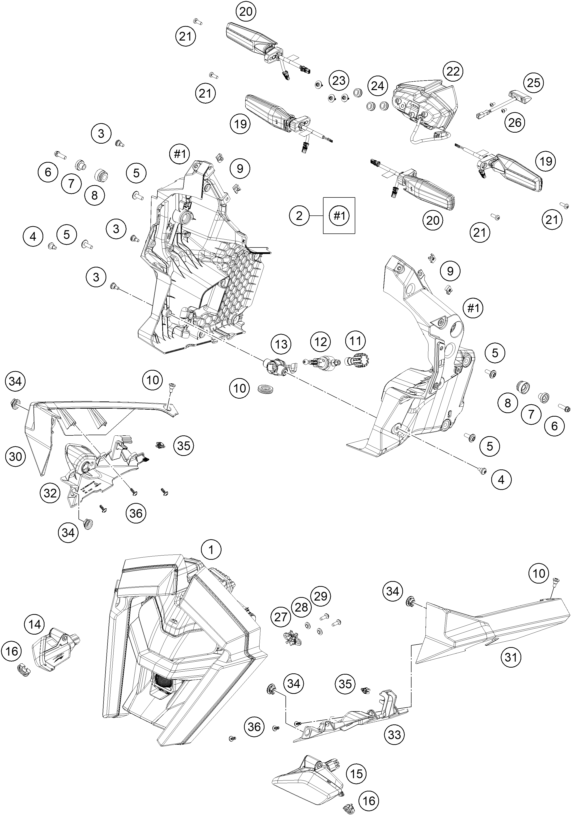 Sprängskiss: Lighting System – KTM 1390 SUPER ADVENTURE S EVO, orange 2027