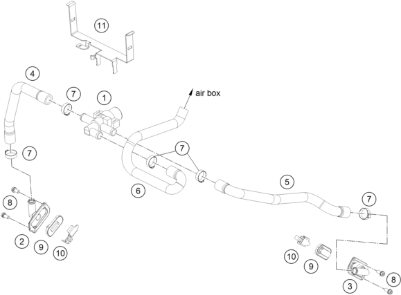 Sprängskiss: Secondary Air System Sas – KTM 1390 SUPER ADVENTURE S EVO, orange 2027