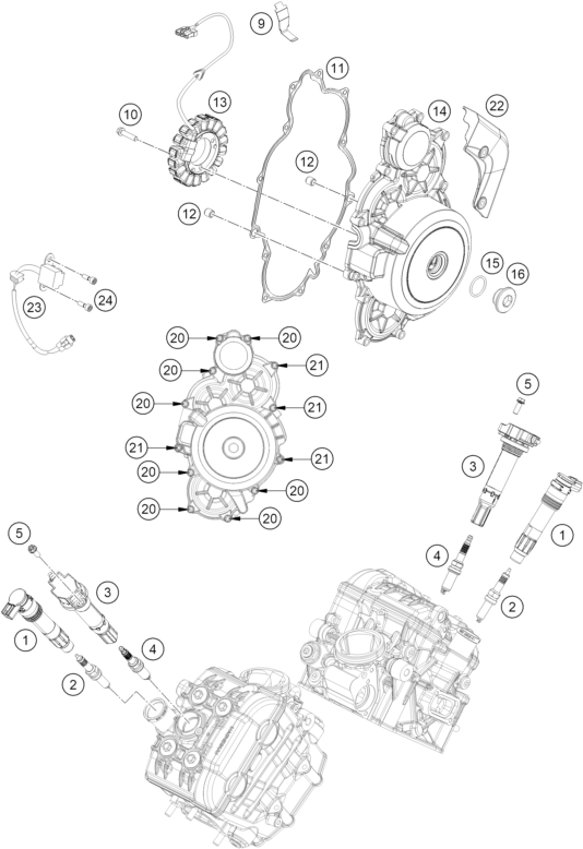 Sprängskiss: Ignition System – KTM 1390 SUPER ADVENTURE S EVO, orange 2027