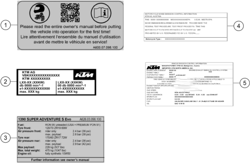 Sprängskiss: Technic Information Sticker – KTM 1390 SUPER ADVENTURE S EVO, orange 2027