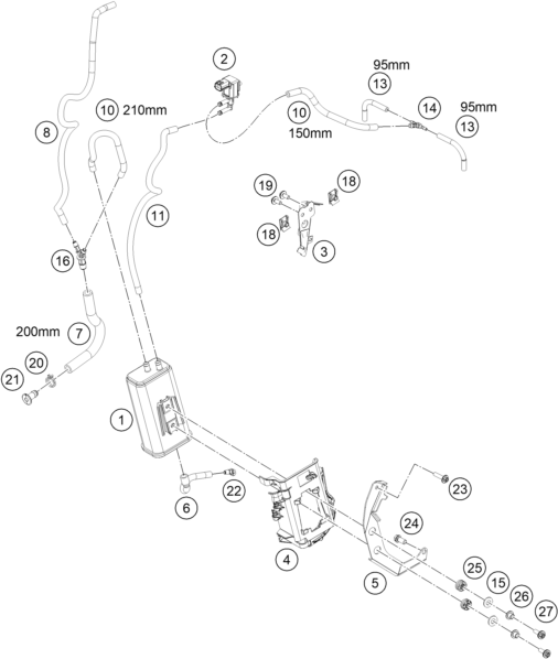 Sprängskiss: Evaporative Canister – KTM 790 ADVENTURE, orange - D.D. 2026