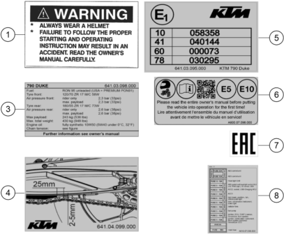 Sprängskiss: Technic Information Sticker – KTM 790 ADVENTURE, orange - D.D. 2026