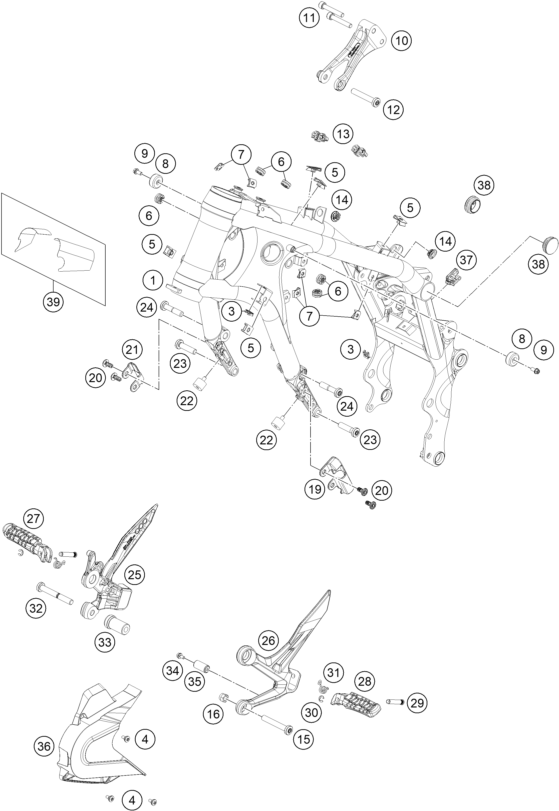 Sprängskiss: Frame – KTM 790 DUKE, black - D.D. 2026