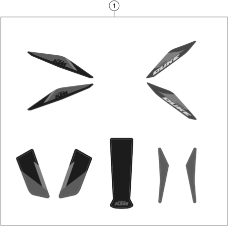 Sprängskiss: Decal – KTM 790 DUKE, black - D.D. 2026