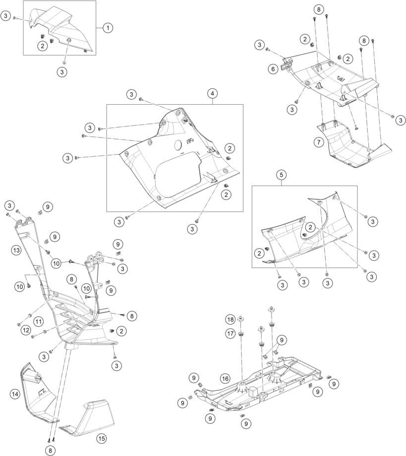 Sprängskiss: Cover – KTM 990 RC R, black 2026