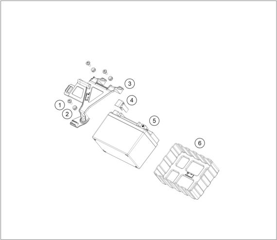 Sprängskiss: Battery – KTM 990 RC R, black 2026