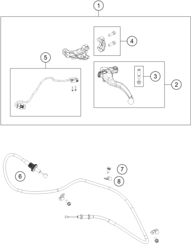 Sprängskiss: Clutch Control – KTM 990 RC R, black 2026