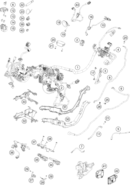 Sprängskiss: Wiring Harness – KTM 990 DUKE R 2026
