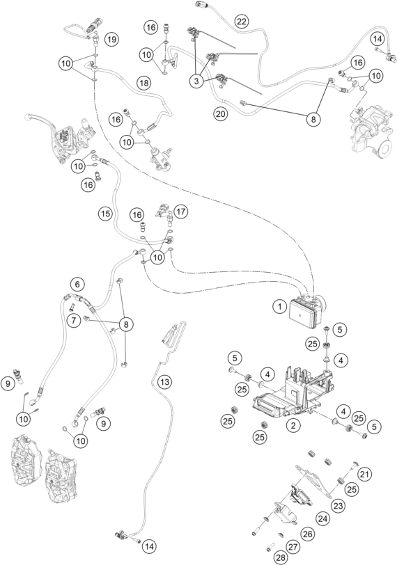 Sprängskiss: Abs – KTM 990 DUKE R 2026