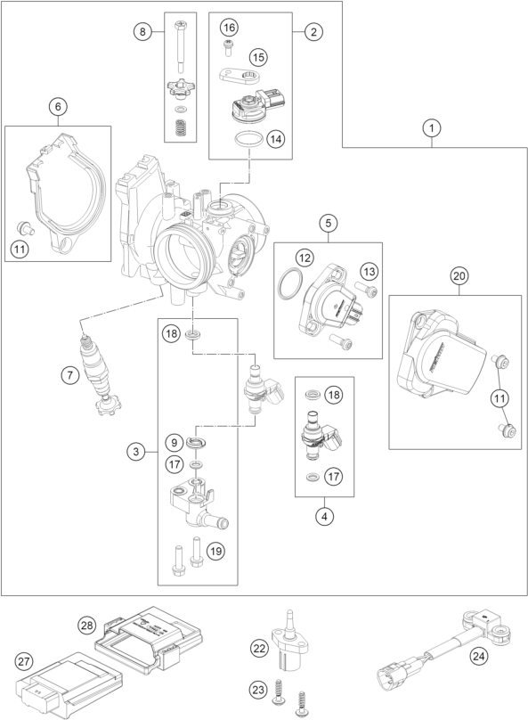 Sprängskiss: Throttle Body – KTM KTM 450 RALLY REPLICA 2027