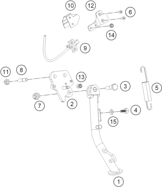 Sprängskiss: Side / Center Stand – KTM 200 DUKE, blue, ABS-CKD 2026