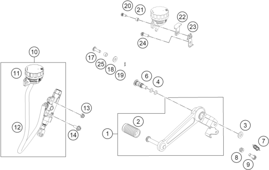 Sprängskiss: Rear Brake Control – KTM 200 DUKE, blue, ABS-CKD 2026