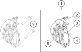 Sprängskiss: Front Brake Caliper – KTM 200 DUKE, blue, ABS-CKD 2026