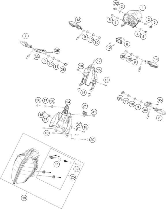 Sprängskiss: Lighting System – KTM 200 DUKE, blue, ABS-CKD 2026