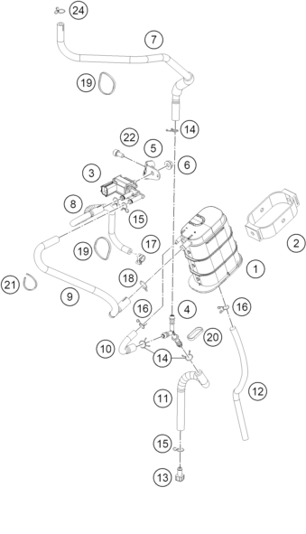 Sprängskiss: Evaporative Canister – KTM 200 DUKE, blue, ABS-CKD 2026