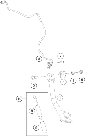 Sprängskiss: Side / Center Stand – KTM 250 DUKE, silver - B.D. 2026