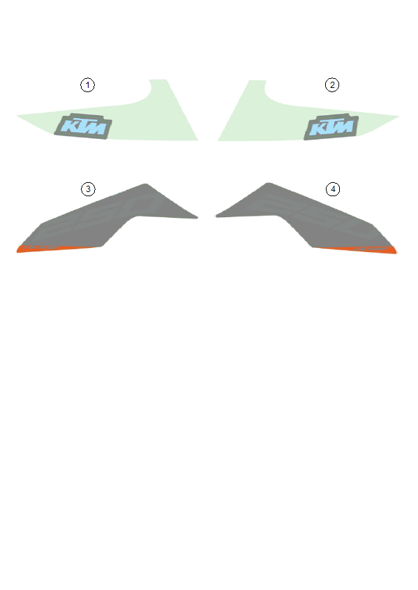 Sprängskiss: Decal – KTM 250 DUKE, silver - B.D. 2026