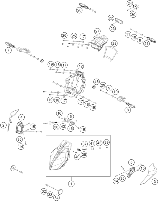 Sprängskiss: Lighting System – KTM 250 DUKE, silver - B.D. 2026