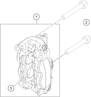 Sprängskiss: Front Brake Caliper – KTM 390 DUKE, blue - CKD 2026