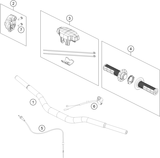 Sprängskiss: Handlebar, Controls – KTM 65 SX 2027