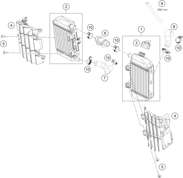 Sprängskiss: Cooling System – KTM 65 SX 2027