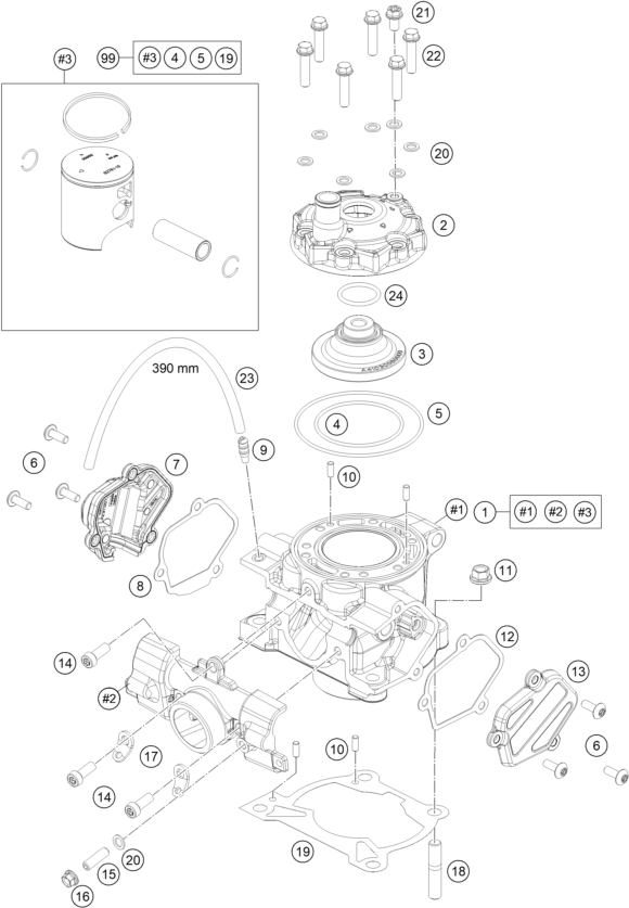 Sprängskiss: Cylinder – KTM 85 SX 17/14 2027