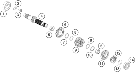 Sprängskiss: Transmission I - Main Shaft – KTM 85 SX 17/14 2027