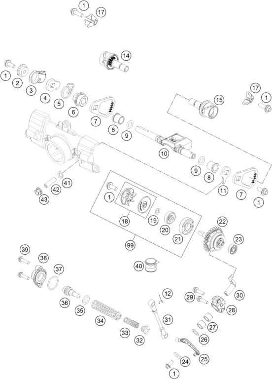 Sprängskiss: Exhaust Control – KTM 85 SX 17/14 2027