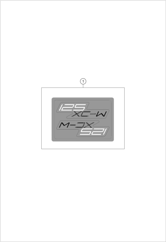 Sprängskiss: Decal – KTM 125 XC-W 2026