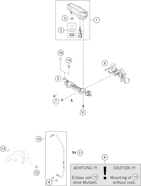 Sprängskiss: Instruments / Lock System – KTM 250 XC-W 2026