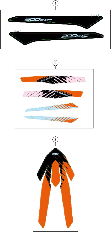 Sprängskiss: Decal – KTM 300 EXC HARDENDURO 2026
